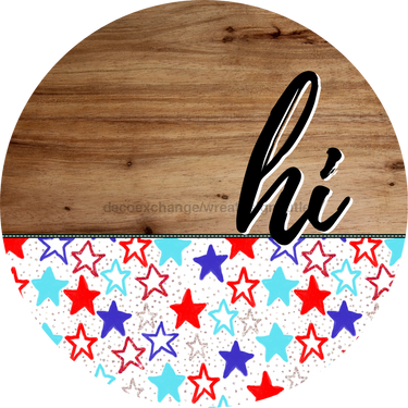 Patriotic Door Hanger Hi Dco - 01486 - Dh 18’ Round Wood